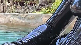 Worship Your Rubber Goddess by the Pool