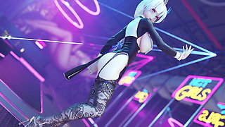 [mmd] Brilliant Marionette Black and White Erotic Fun Nun Meat Urinal Lewd Pattern Thong White Tiger Pussy