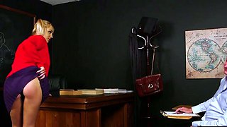 Upskirt student voyeur teasing teacher