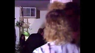 Hot Vintage Orgy with Friends - Retro Gangbang & Facial Cumshot in Front of TV