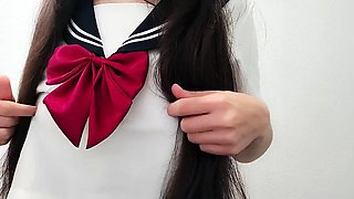 Loud moans with nipple massage (Sweet Japanese Teen)