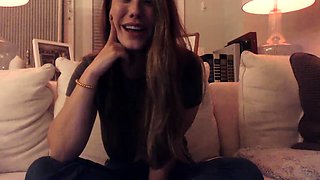 Cute curly brunette solo webcam masturbation