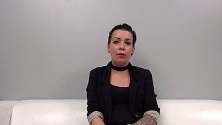 First time amateur brunette solo with dildo