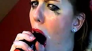 Big Dildo Blowjob by Aurelie on Webcam