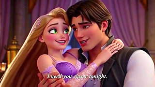 RAPUNZEL & FLYNN RIDER LANTERN TOWER PASSION - Romantic 3D Anime