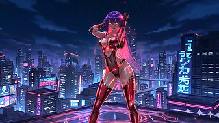 Sensual Cyberpunk Girl in Punk Style - Multiple Hot Scenes