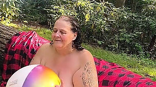 Beach Ball Fight She's Getting Wet From Her Pussy so Tight