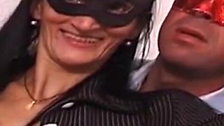 Full Italian movie "Giochini Privati with sexy pornstars hiding behind a mask while fucking in POV during casting