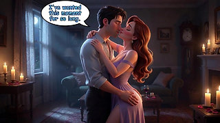 A Taboo New Year Passion Ignites Between Close Friends in the Moonlit Backyard (ai Generated)