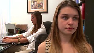 Rilynn Rae and Anastasia - Office Lesbians ft. Anastasia Rose: Milf, Brunette  Licking Porn