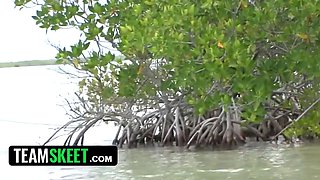 This girl sucks - horny young sucks schlong outdoor and gets gigantic sperm in her face