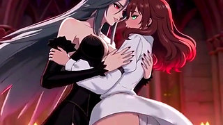 A lesbian Vampire Queen transforms a beautiful young woman