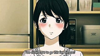 Busty ponytail anime at dinner