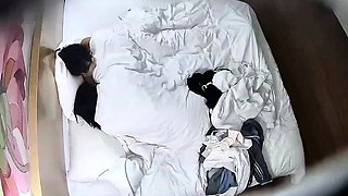 Cute amateur asian web cam girl playing with her toy