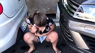 Peeing in a public car park