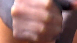 Hot Handjob & Cumshot with Nylons Gloves