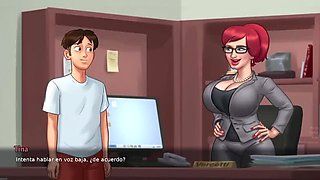 Summertime Saga Sex: College Girl Fucks Best Friend and Hot Teacher