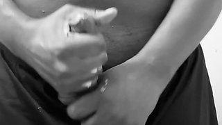 Big Cumshot in Black and White