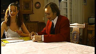 A French Teacher and His Colleague Is Banging Angle a Little Student.