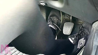 Sensual Pedal Pumping in Black Sneakers