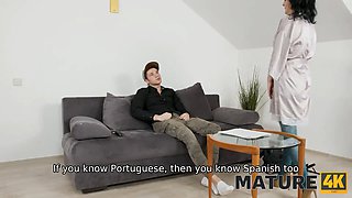 Mature4k. dude shoves rod into peach of his stepmother in stockings