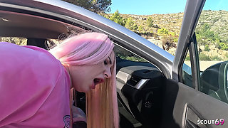 Crazy Bitch Maria Gail Seduce Old German Uber Driver to Risky Outdoor Sex Without Condom