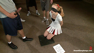 Pom Pom Girl Gets Gang Banged by Basketball Coach and Team