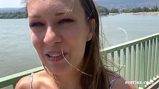 Blue Angel Fingering Her Wet Pussy in Public Beach Masturbation - German Amateur Exhibitionist Takes Risk