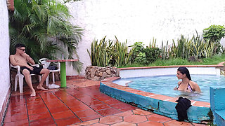 I Fuck My Latina Stepmom in the Bathroom of My House After Fucking Together in the Pool Real Amateur Sex