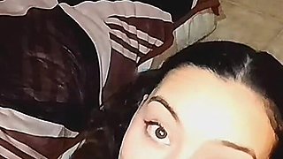 Sexy Latina Girl on Her Knees Asking You to Fill Her Mouth with Milk