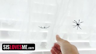 Sislovesme - a halloween to remember - hot asian stepsis in costume Kimmy Kim rails stepbro's pecker
