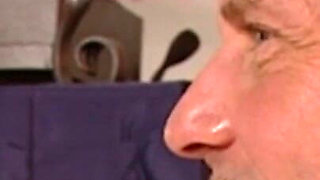 This Young Redhead Enjoys a DP with 2 Old Men