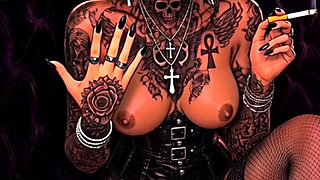 AI generated smoking goth returns by popular demand smoking fetish joi pov dirty talk tits bouncing strip tease anime tattoos