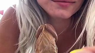 18 Year Old Italian Webcam Star Blonde Sneaks Away From the Pool to Squirt for Her Lover