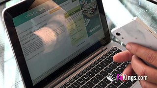 Real amateur Rosalinda flashes her big boobs and fucked