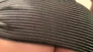 Amateur young brunette enjoys dildo on solo masturbation