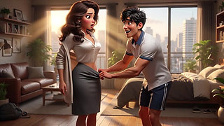 A Teacher's Secret Check on Her Friend's Stepson Kinks Turns into Passionate Fantasy in Studio (AI generated)