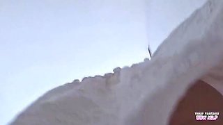 BBW Wife Cheating on Stairs - Panty Peek Homemade Voyeur