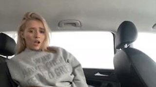 Sexy blonde PrettyKatie having some fun outside
