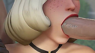 Mercy Sucks Two Big Dicks for Money - 3D Overwatch Animation