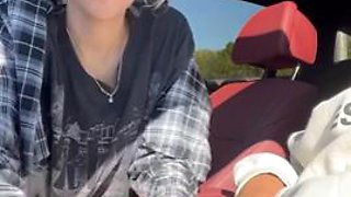 Blonde petite teen suck and ride bbc in car I found her at meetxx.com
