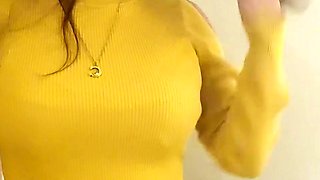 Amateur striptease and Solo masturbation