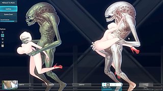 2B from Nier Automata gets dominated by massive aliens