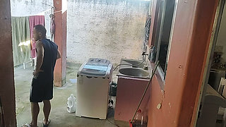Wife Left and the Maid Couldn't Stop My Erect Dick