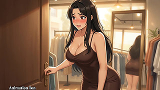 "A warm meeting between the owner and the new salesgirl in the shop"