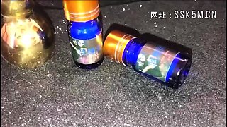 Busty curly brunette with big boobs fucks on couch