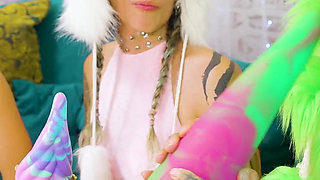 Lesbian Orgy - Dildos and Costums - Real Orgasms From Tattoo Girls