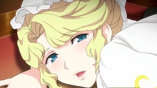 Blond beauty sucking cock in nylons