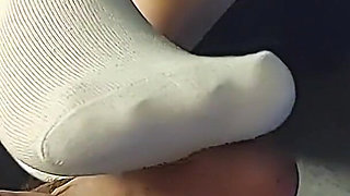 White & Yellow Polo Ankle Sockjob - Pink Under Armour Sock Footjob - Blue Ankle Sock Job Handjob