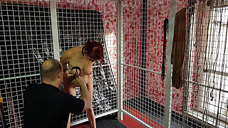 Luci Played in the Play Cage Naked, Tied up and Exhibited
